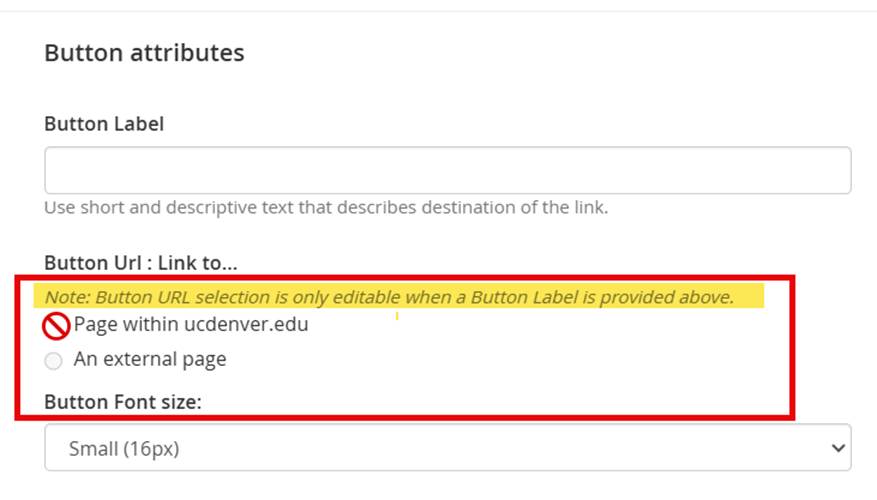 Hero carousel button attributes settings