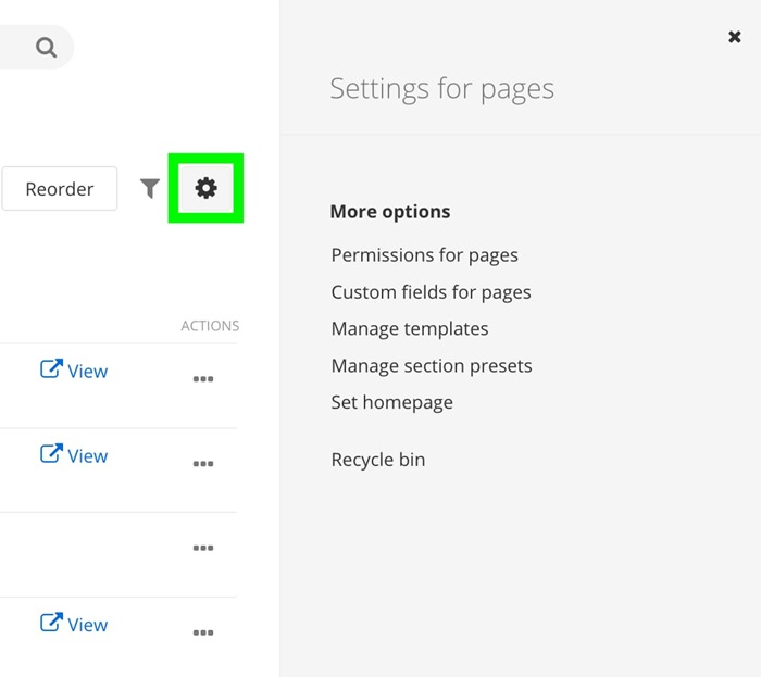 14.4 page settings button and panel