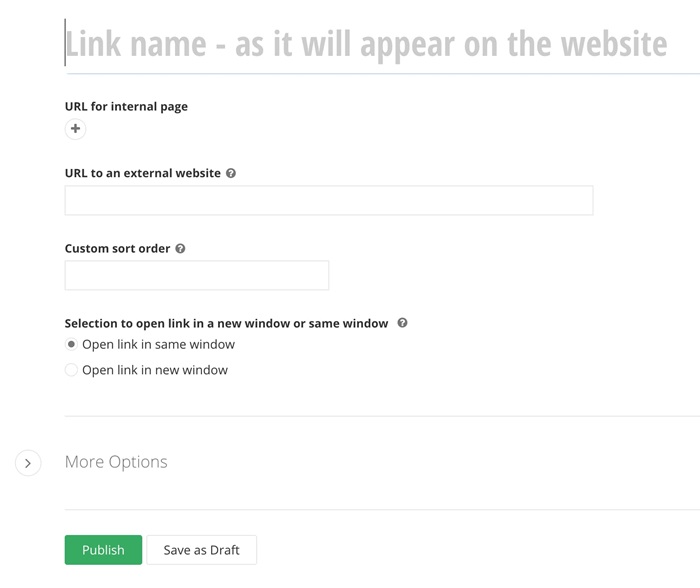 Create a link details