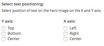Hero image - select text positioning