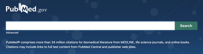 PubMed homepage search bar