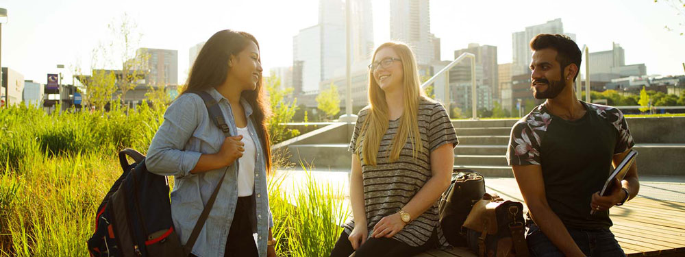 CU Denver students on campus grounds diversity