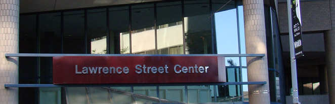 Lawrence Street Center sign