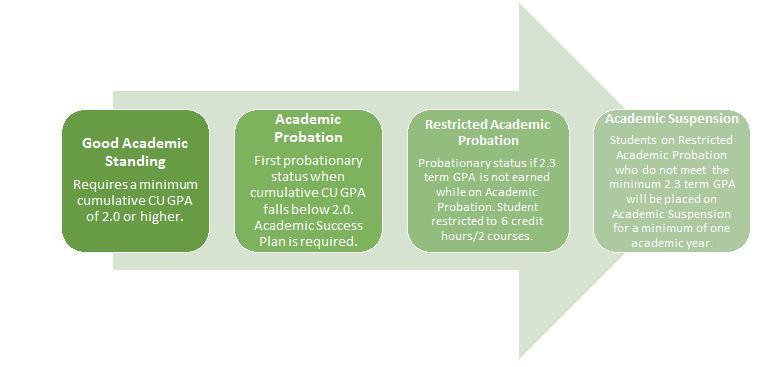 Graphic explaining academic probation process