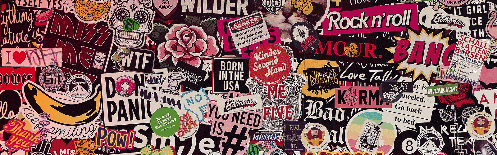 An image of a collage of stickers