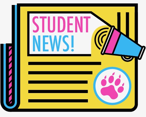 Colorful illustration of a newspaper that reads Student News