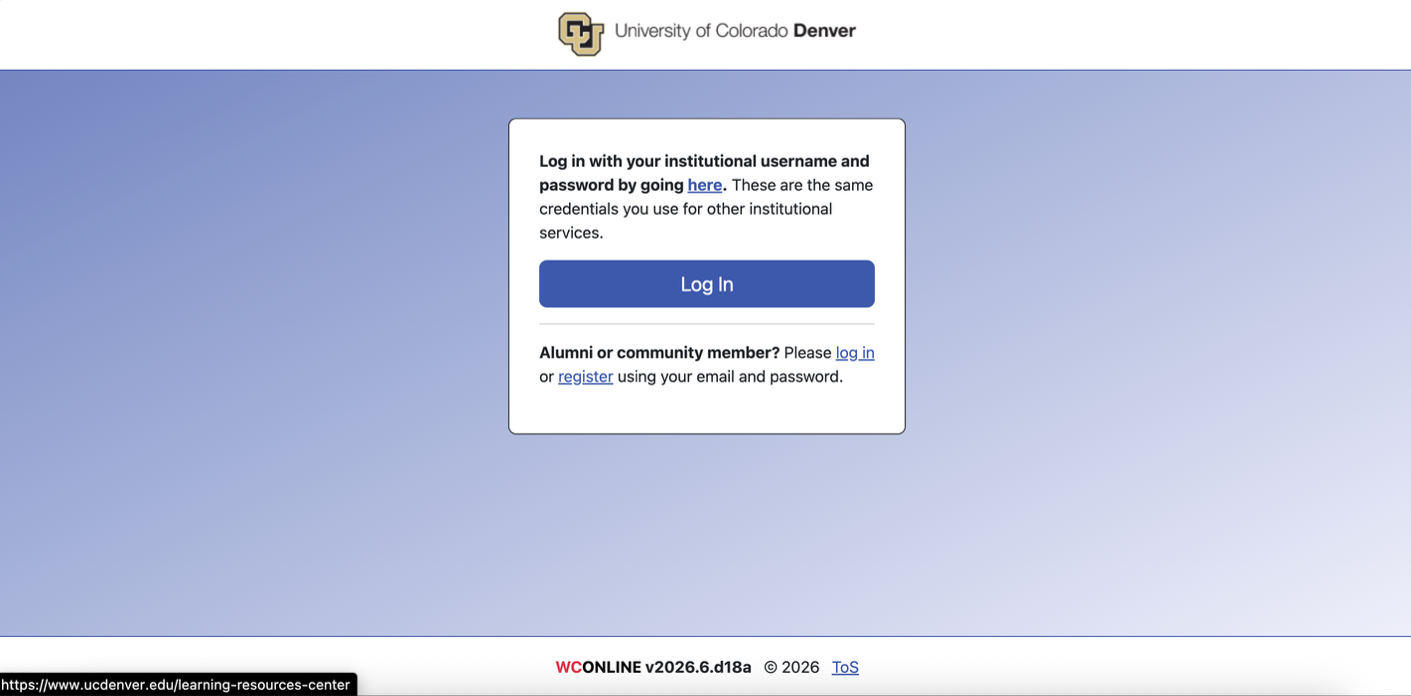 Image of Login page
