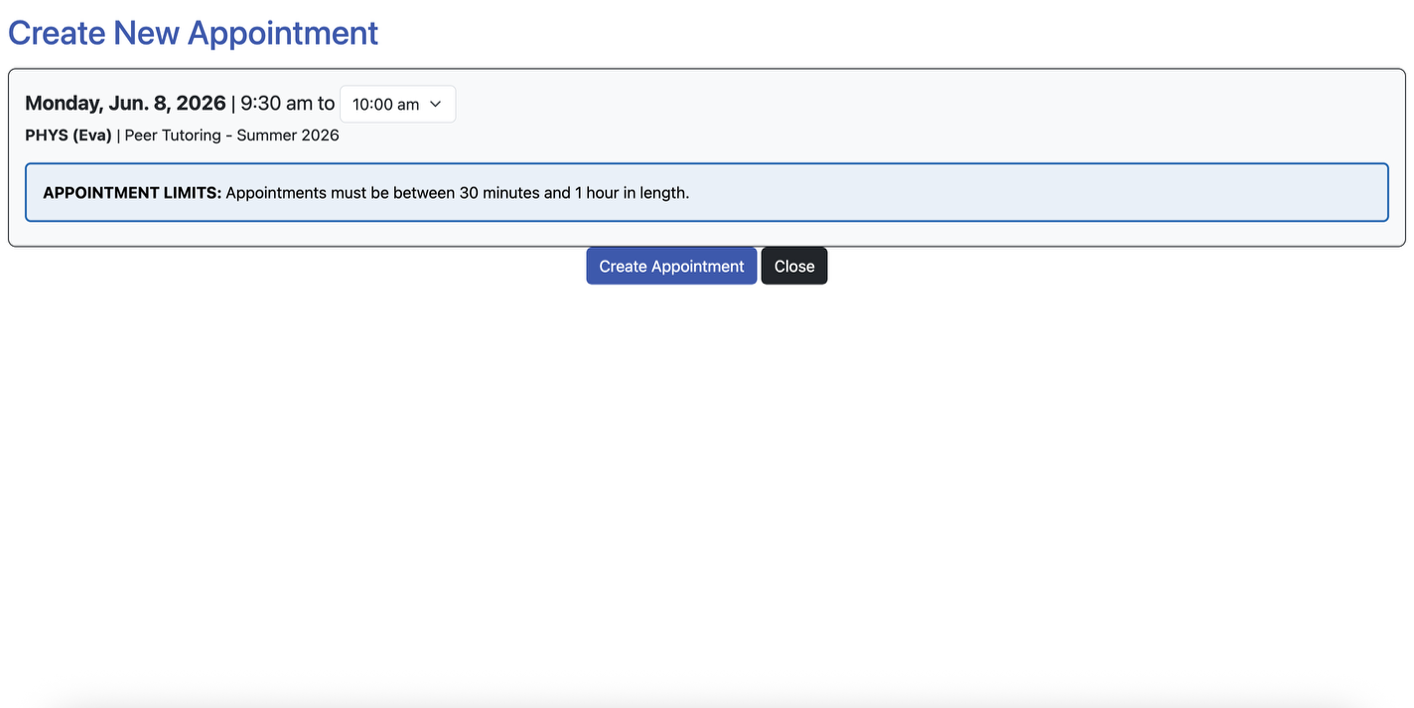 Create appointment