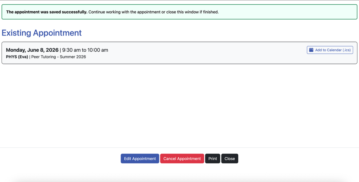 Confirm appointment