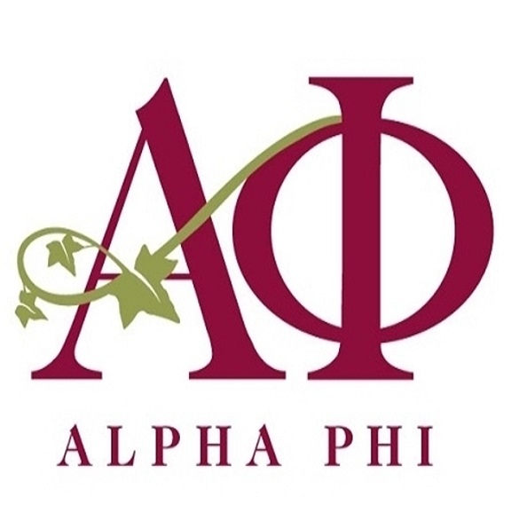ivy wrapped around the Greek letters Alpha and Phi