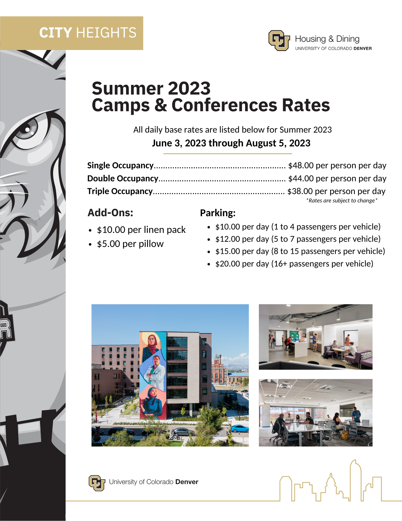 Summer 2023 Conference Rate Sheet