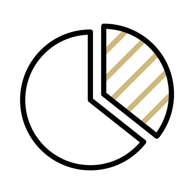 pie chart with a one-third segment shaded
