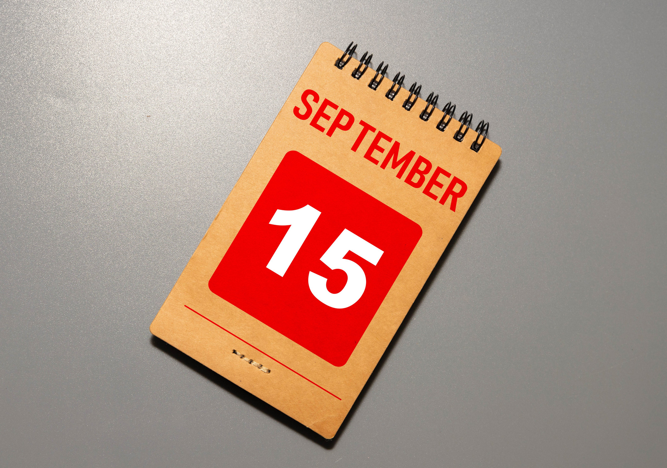 September calendar page showing date 15