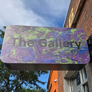 Sign outside a business that says 