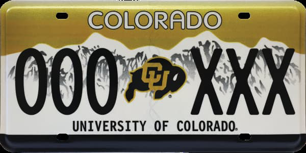 CU Specialty License Plate Sample