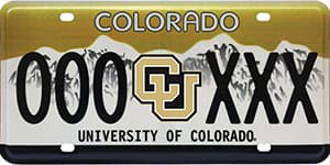 CU License Plate with CU Letters Only