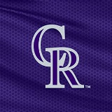 Colorado Rockies Baseball logo on a purple background.