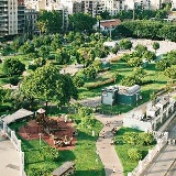 Arial view of a park and shared open spaces