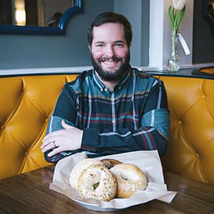 Josh Pollack with Bagels