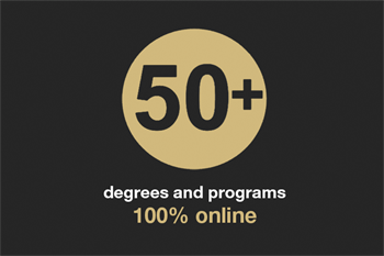 Fifty degrees and programs that are one-hundred percent online