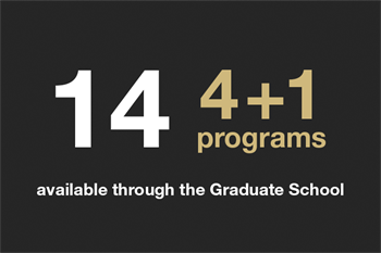 Fourteen four plus one programs available through the graduate school