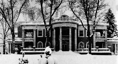 Grant Humphries Mansion covered in snow