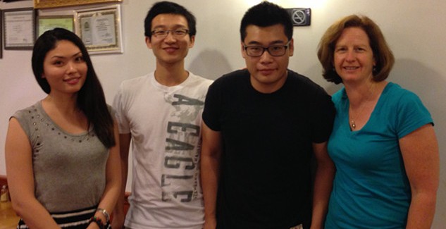 Joanne Wambeke with Yueran Wei, Xin Wang, and Jinghang Jia
