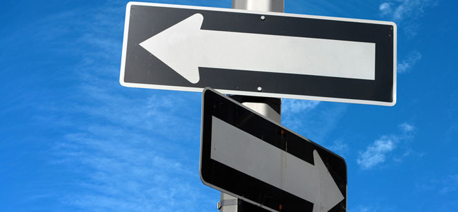blank one-way street signs