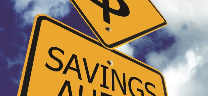 Savings Ahead road sign