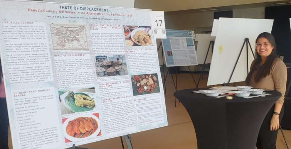 Student Indira presenting research