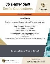 Gold and Teal flyer inviting staff to walk on October 23, 2025