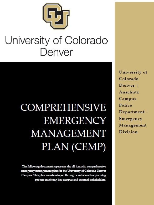 Comprehensive Emergency Management Plan cover page