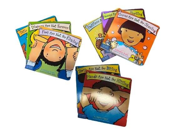set of eight little books with behavioral instructions