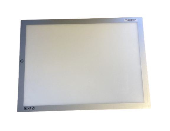 flat rectangular light panel with a metal frame