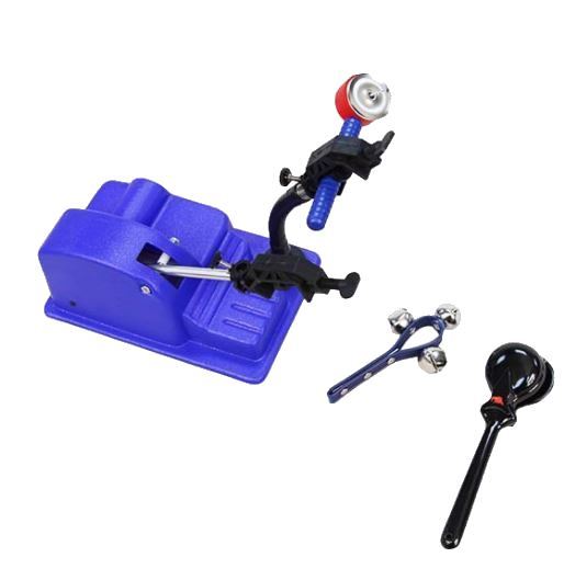 plastic switch-adapted base with extending arm and plastic grip that holds hand-held instruments