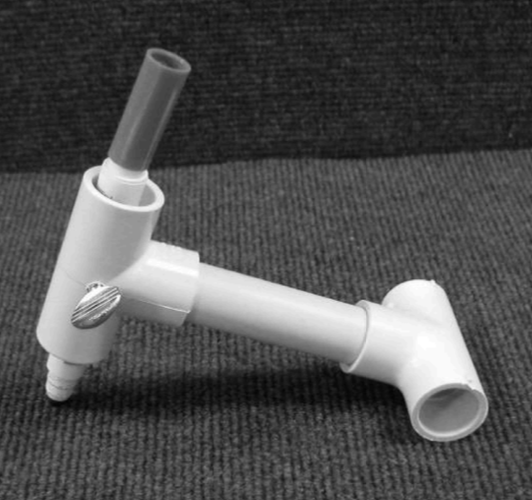 small pvc set up with three-way fittings to hold a marker