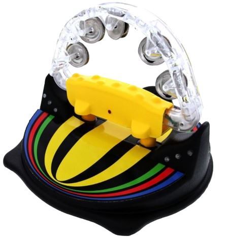 transluscent tambourine with a colorful base