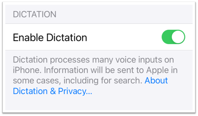 enable dictation