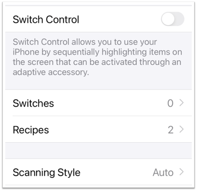 switch control settings