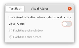 visual alerts settings