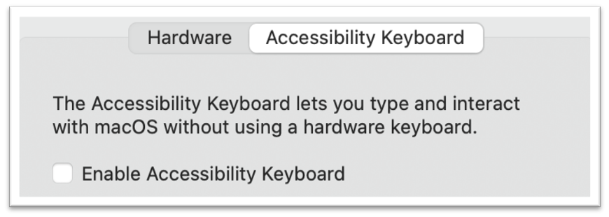 accessibility keyboard settings