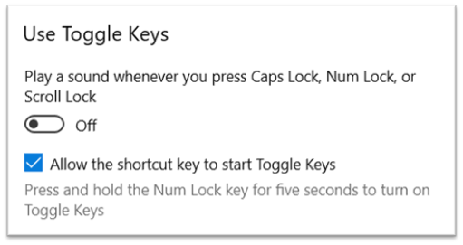 toggle keys settings