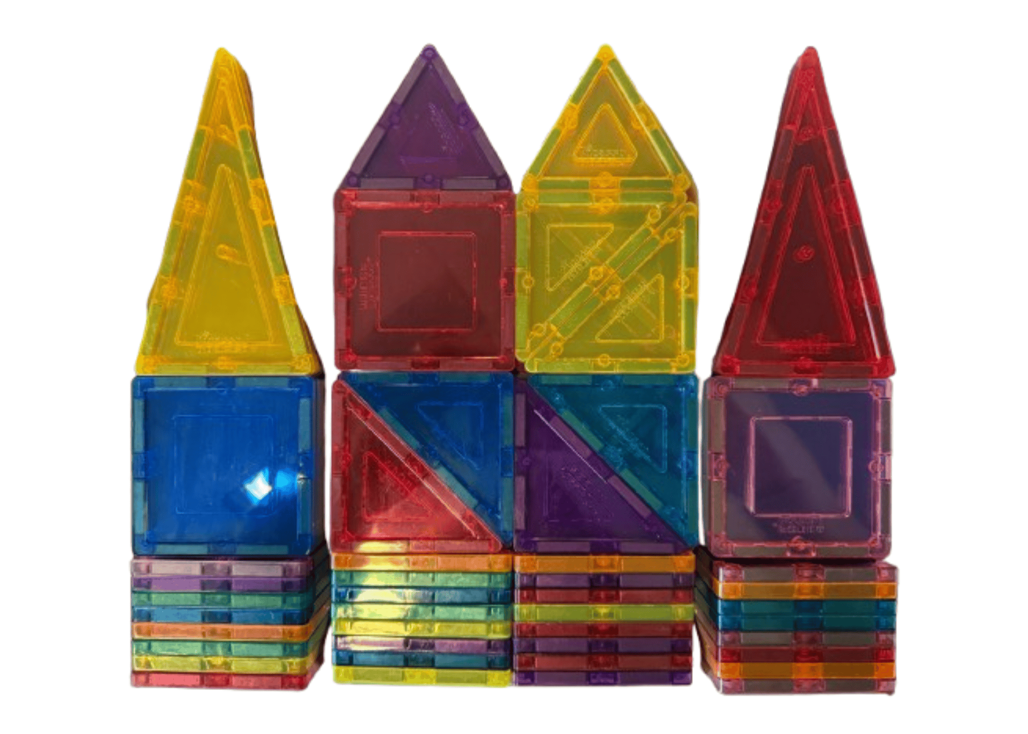 Colorful translucent magnetic building tiles