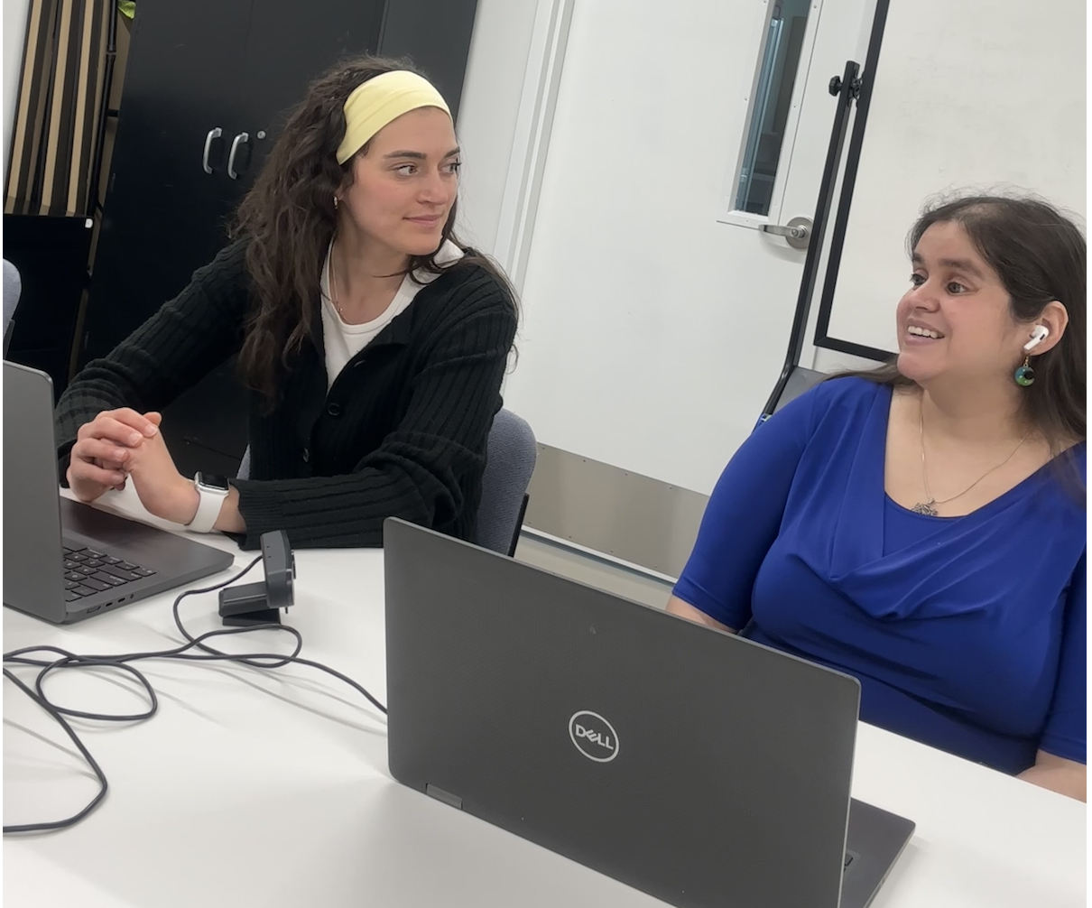 Researcher with Blind Participant Taking an Online Exam