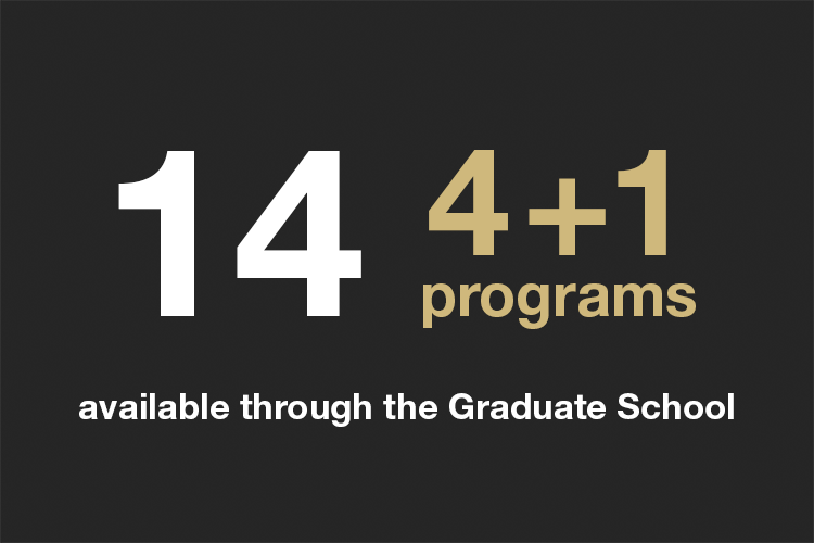 Fourteen 4 plus 1 programs available through the Graduate school