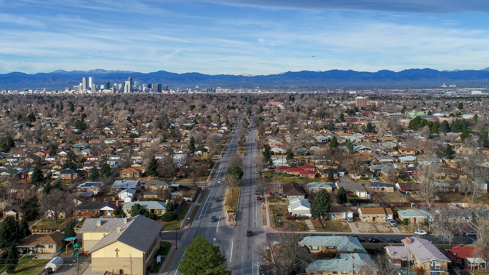 Aerial of Denver city