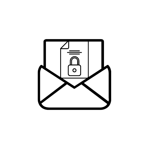 Envelope with locked page icon