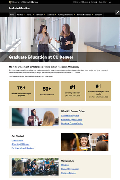 Graduate Education wireframe
