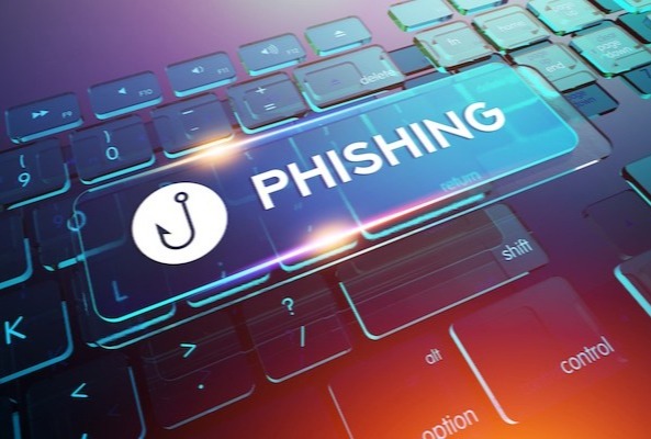 Image of a keyboard with the word Phishing on a large key.