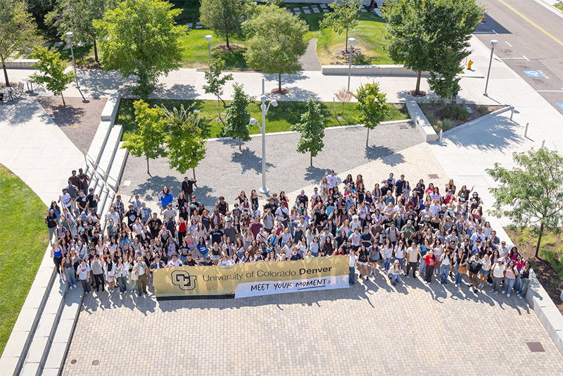 CU Denver students pose for a group photo.